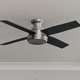 preview thumbnail 2 of 28, Hunter Fan Dempsey Collection 52-inch Low Profile Brushed Nickel Ceiling Fan with 4 Black/Chocolate Oak Reversible Blades