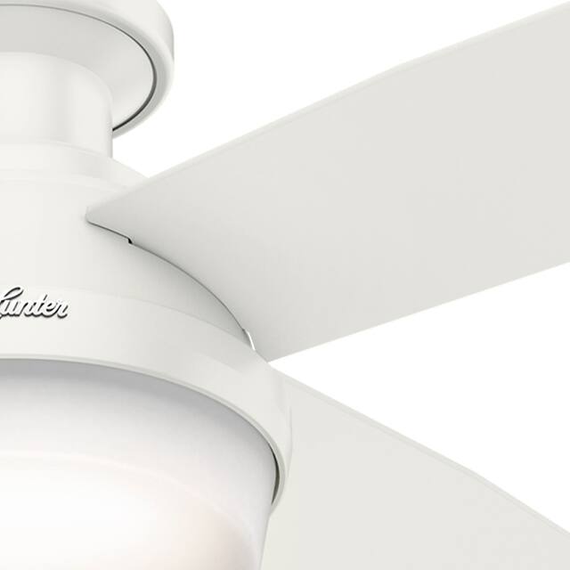 Hunter 52" Dempsey Flush Mount Ceiling Fan w/ LED Light Kit and Handheld Remote