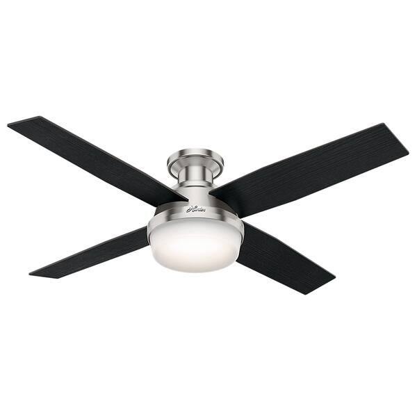Shop Hunter Fan Dempsey Collection Brushed Nickel Metal And Glass