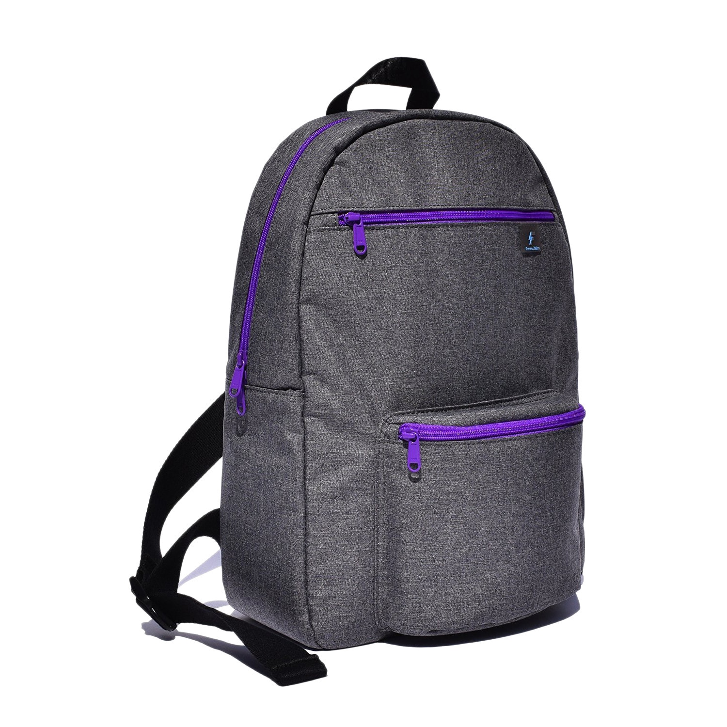 grey fabric backpack