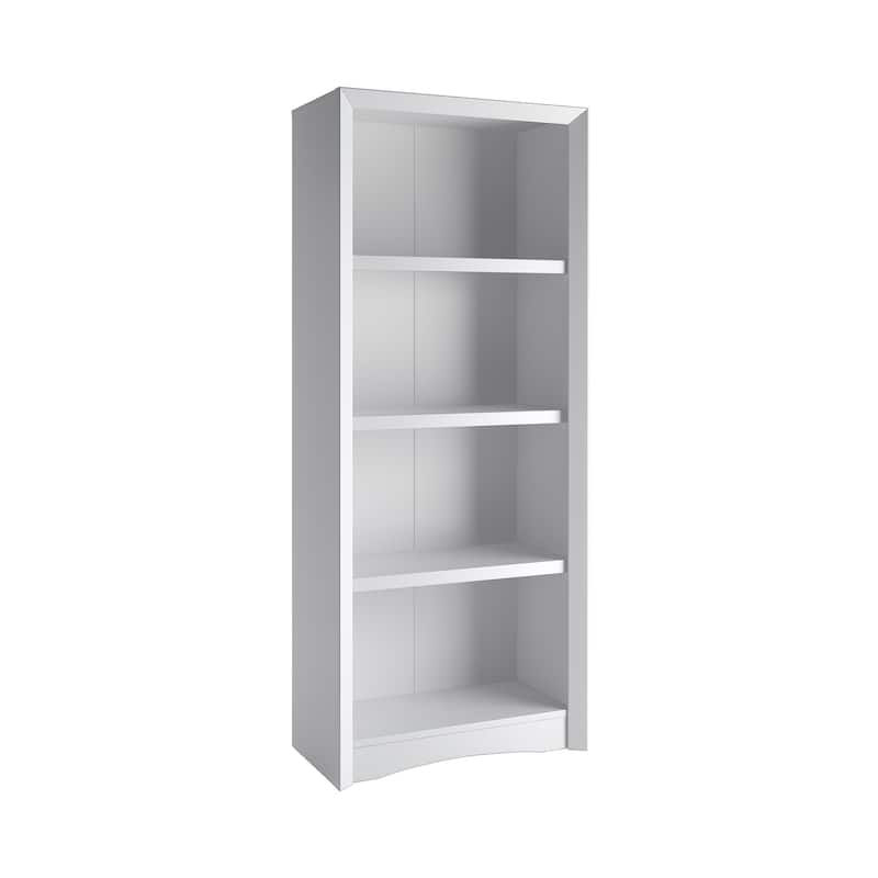 Quadra 59-inch Tall, 3 Adjustable Shelf Bookcase - White