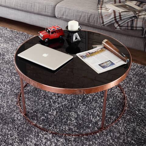 Furniture of America Rosina Contemporary Rose Gold 32-inch Coffee Table
