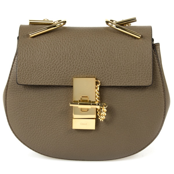 Chloe Drew Small Dark Grey W Gold Hardware Chain Shoulder Chloe Drew Small Dark Grey W Gold Hardware Chain Shoulder Handbag