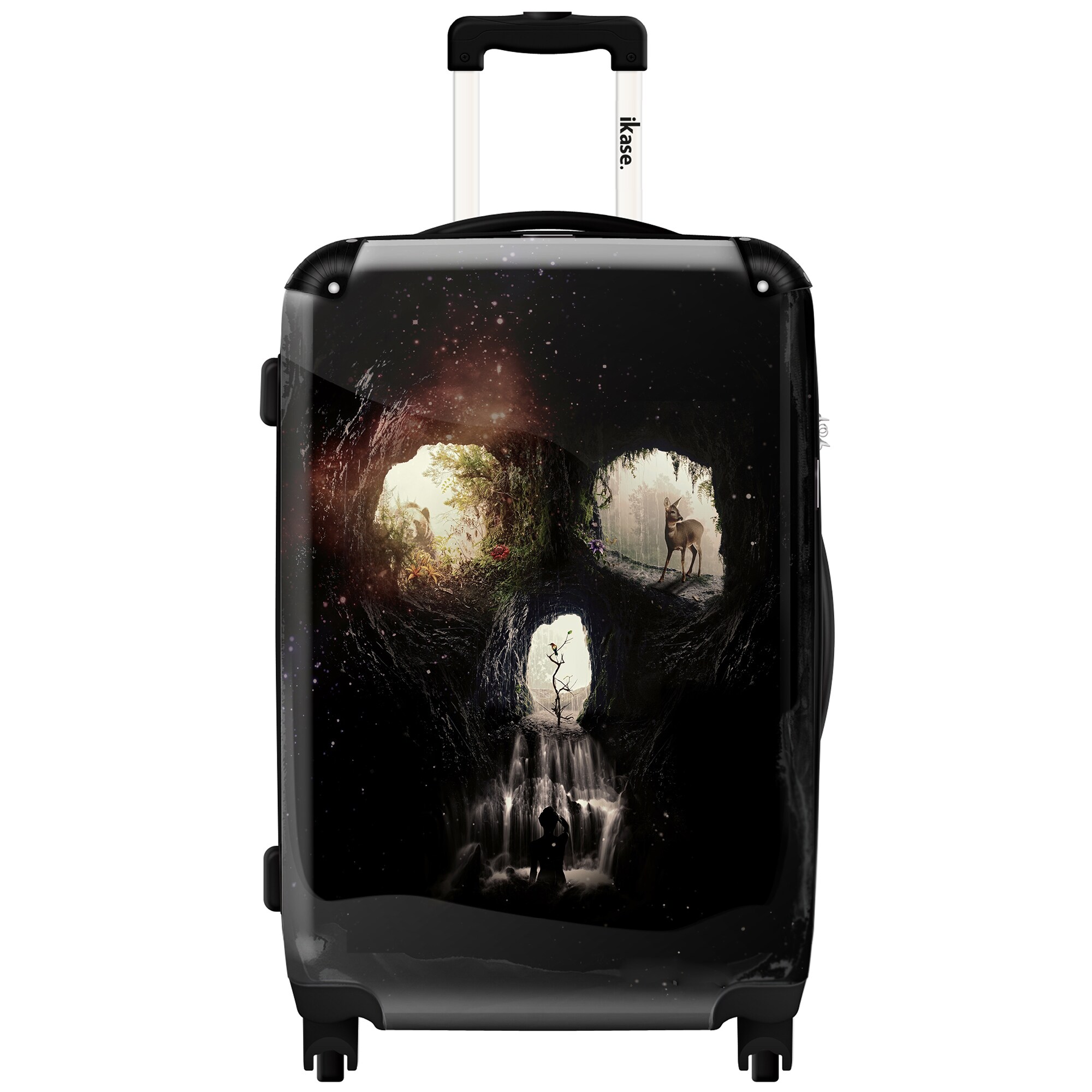 luggage with skull design