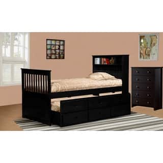 Trundle Bed Red Kids Toddler Beds For Less Ava Twin Captain Trundle Bed With Bookshelf And Drawers