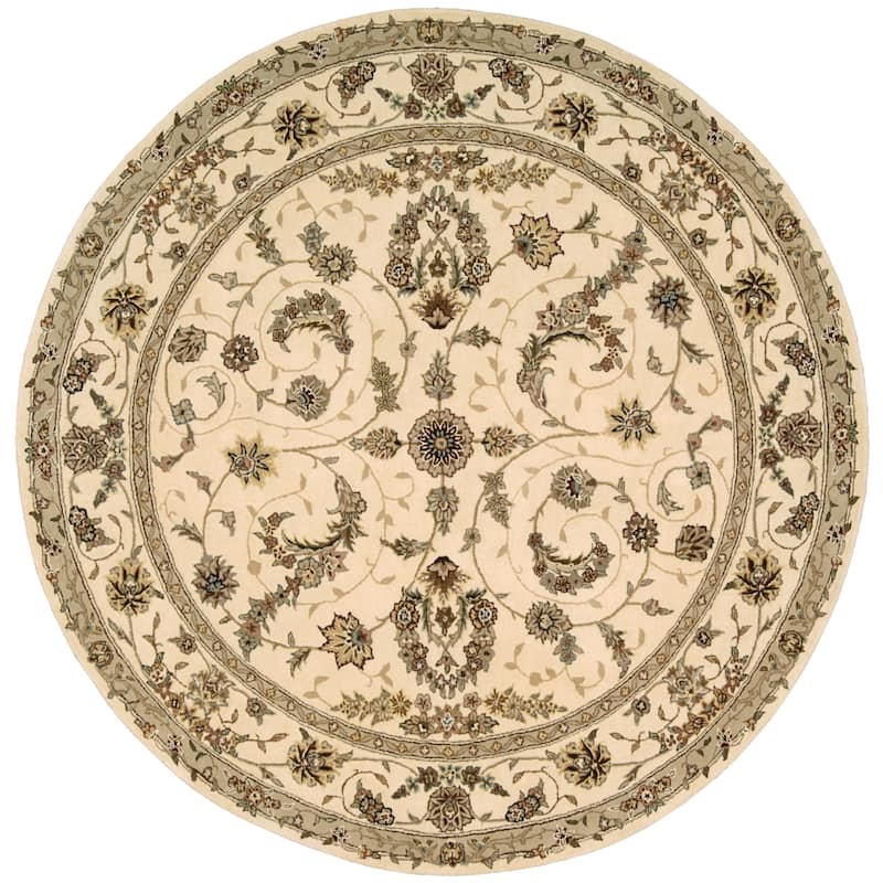 Nourison Renaissance Area Rug - 5'9" Round - Ivory - Runner/Round