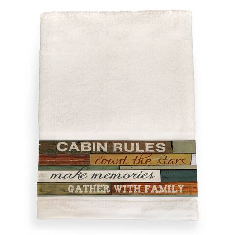 Laural Home Cabin Rules Brown Cotton Bath Towel