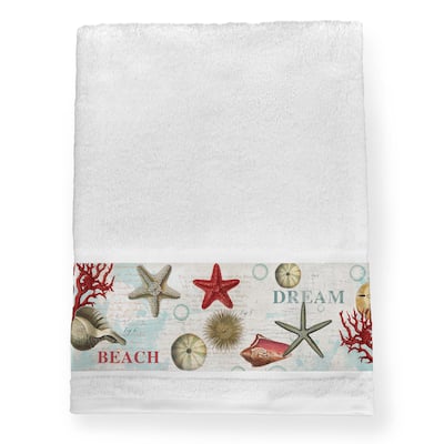 Laural Home Dream Beach Shells Cotton Bath Towel - 27x51