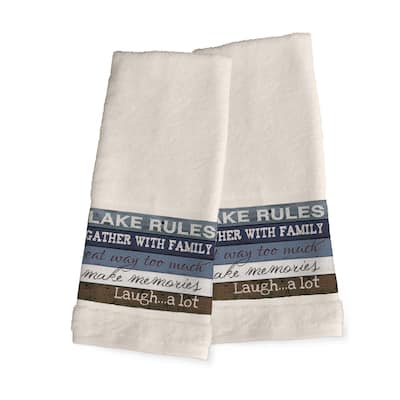 Laural Home Lake Rules Hand Towels Set of 2