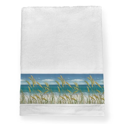 Laural Home Ocean Breeze Blue Cotton Bath Towel