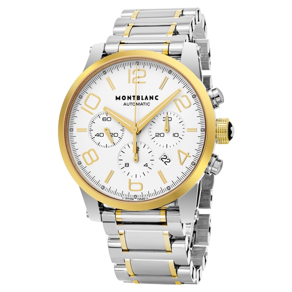 Mont Blanc Men's 107320 'Timewalker' Silver Dial Stainless Steel 18k ...