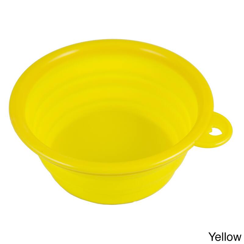 Petcessory Pet Collapsible Silicone Travel Bowl - yellow