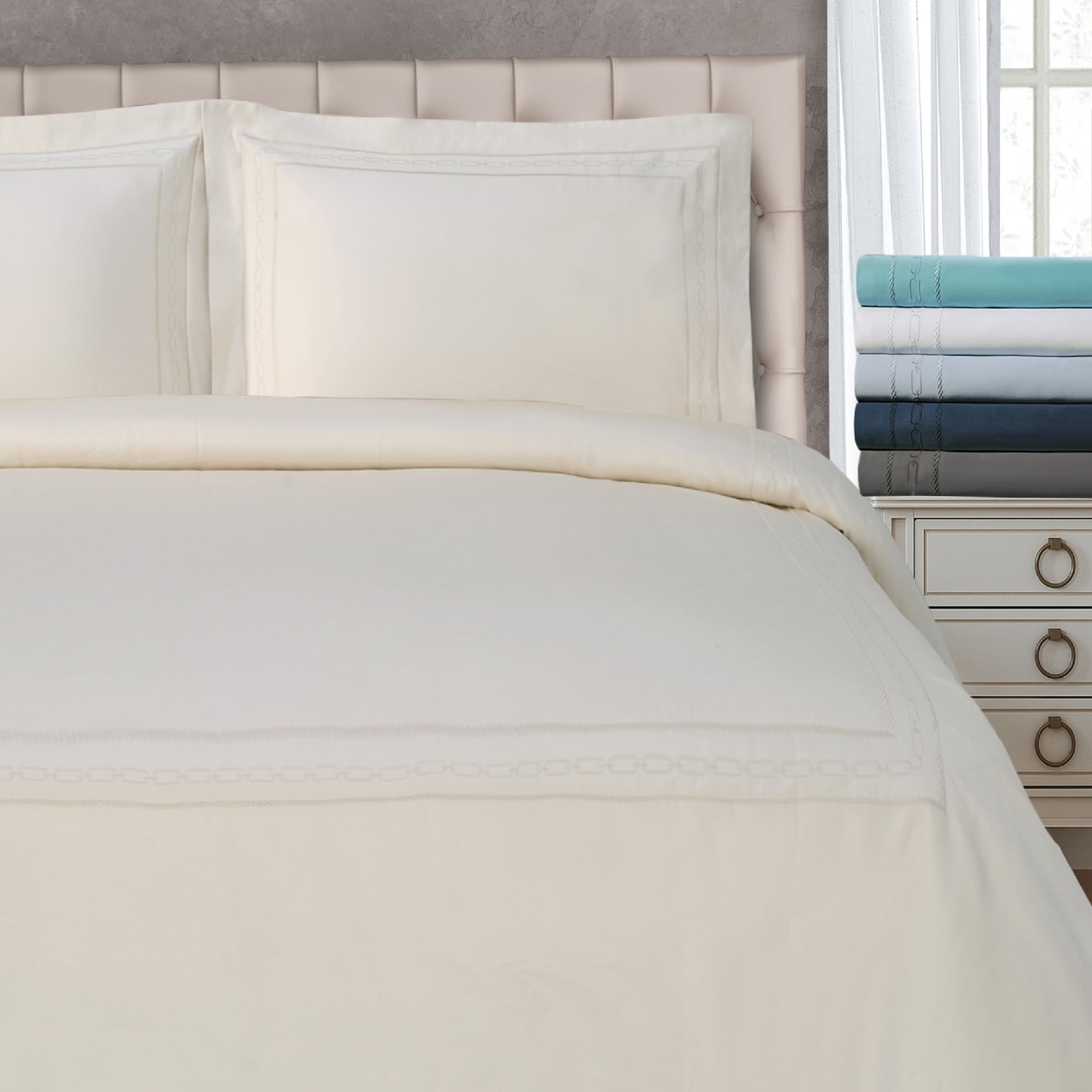 Full Queen Size White Solid Duvet Set 1000 Thread Count 100/% Egyptian Cotton