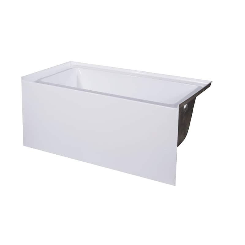 Fine Fixtures Acrylic-Fiberglass Soaking Bathtub, White. Alcove/Apron Front