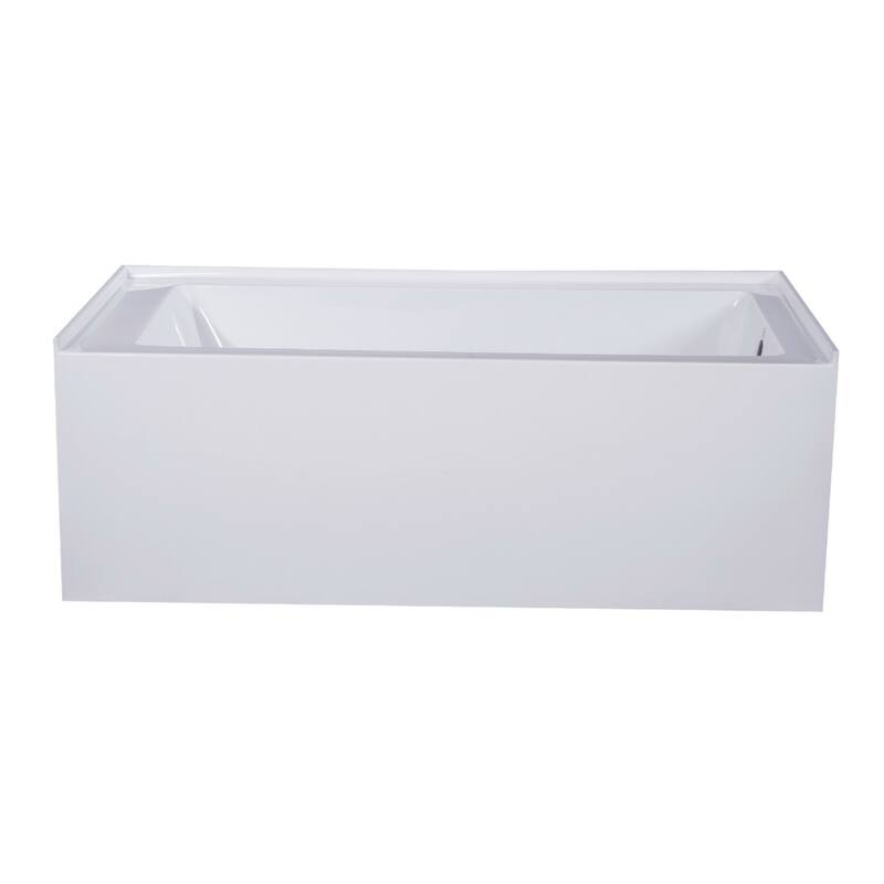 Fine Fixtures Acrylic-Fiberglass Soaking Bathtub, White. Alcove/Apron Front