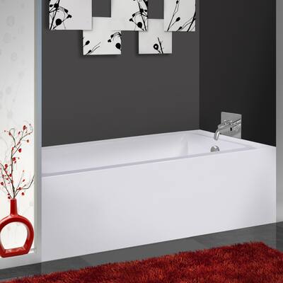 Fine Fixtures White Acrylic Apron Left-Hand Soaking Bathtub - 60" x 30" x 21"