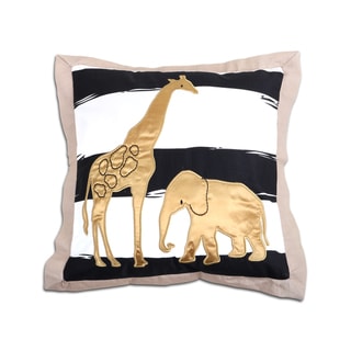 Farallon The Peanut Shell Cotton/Polyester Safari Elephant and Giraffe Decorative Pillow