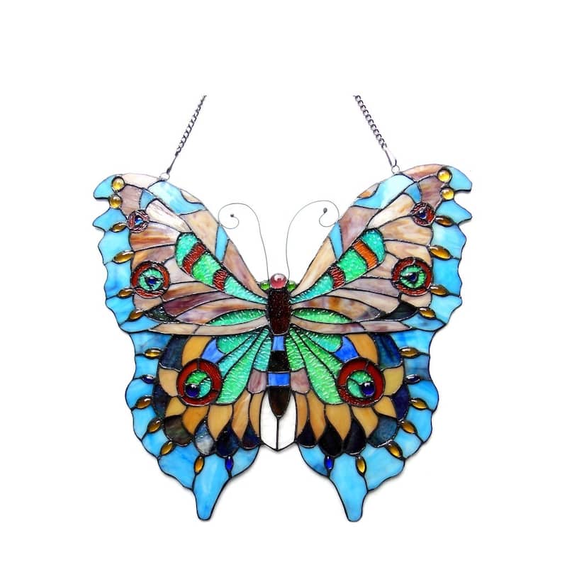 Chloe Tiffany Style Butterfly Design Window Panel/Suncatcher