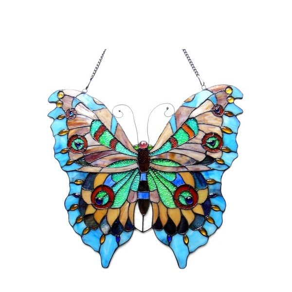 Chloe Tiffany Style Butterfly Design Window Panel/Suncatcher On Sale