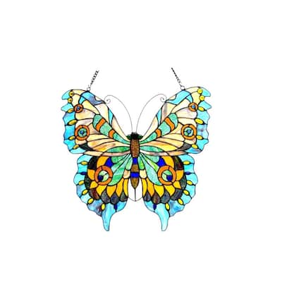 Chloe Tiffany Style Butterfly Design Window Panel/Suncatcher