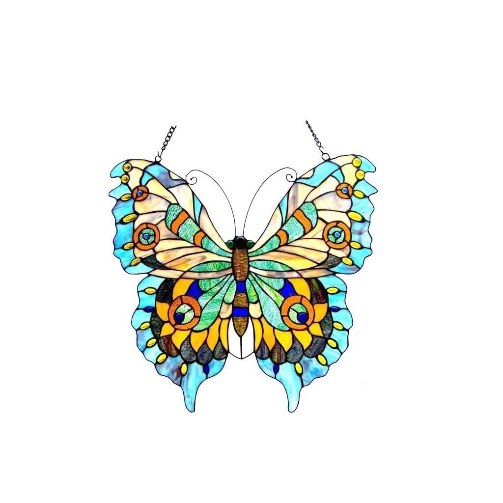 Chloe Tiffany Style Butterfly Design Window Panel/Suncatcher