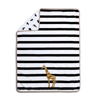 Farallon The Peanut Shell Safari Black/White Polyester Velour Giraffe Blanket