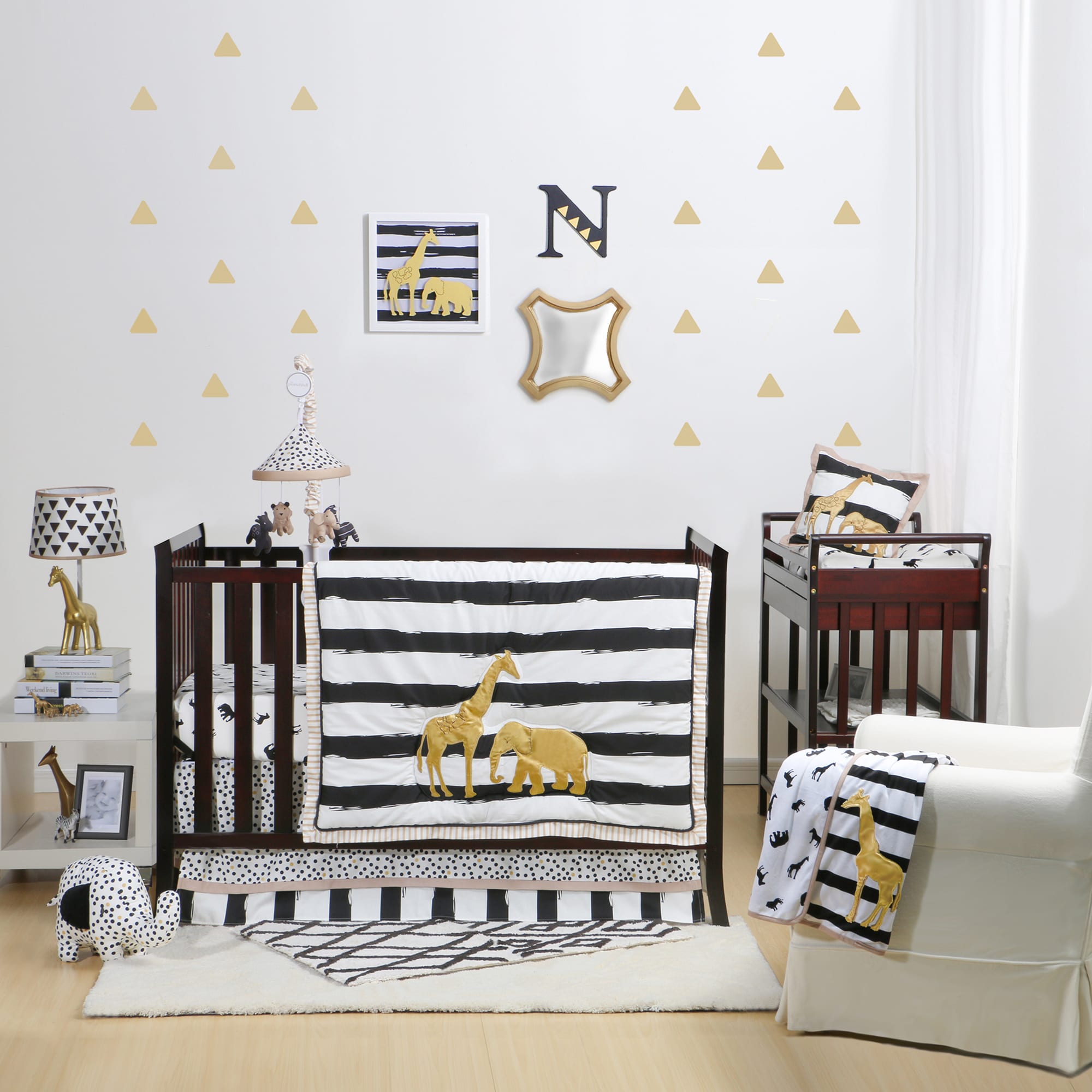 black and gold crib bedding sets