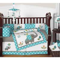 Sweet Jojo Designs Mod Elephant Collection Multicolor Cotton/Microsuede 9-piece Crib Bedding Set