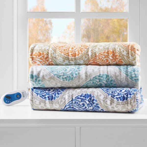 Beautyrest Sydney Printed Berber Reverse Heated Throw