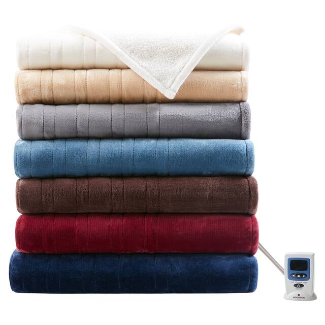 Woolrich Plush to Berber Heated Blanket 7-Color Options