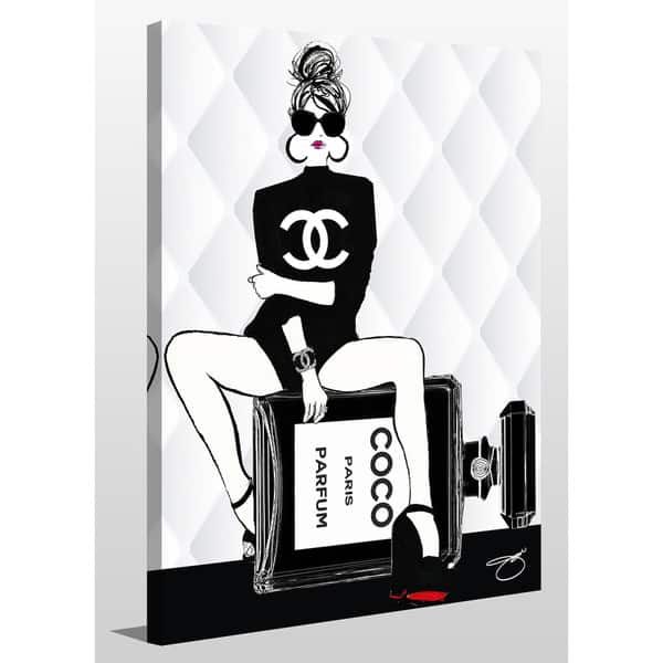chanel black and white wall decor