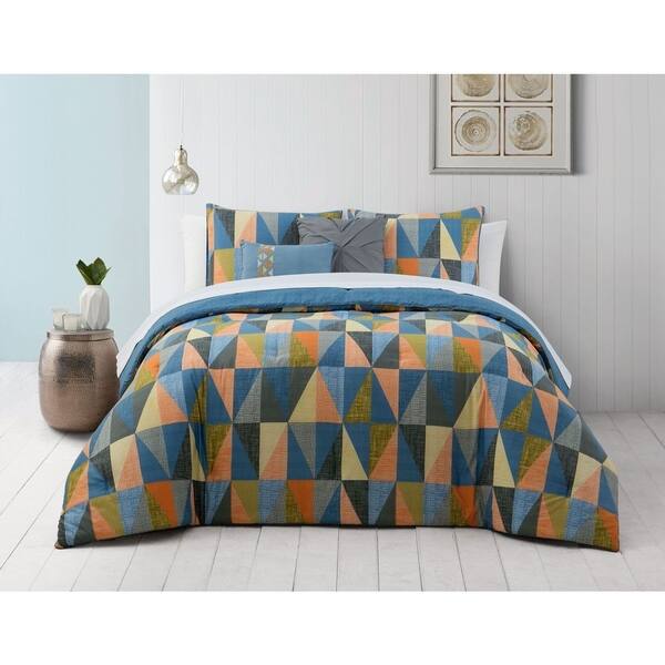 Shop Avondale Manor Jasper 5 Piece Comforter Set Blue Orange