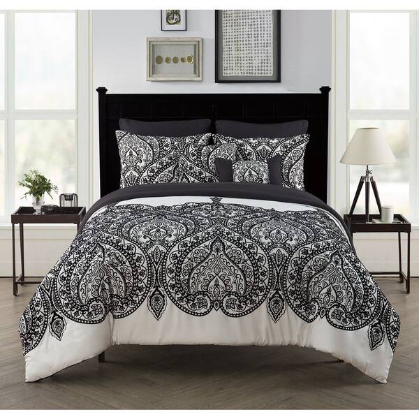 Shop Vcny Flocked Paisley 7 Piece Comforter Set Free Shipping