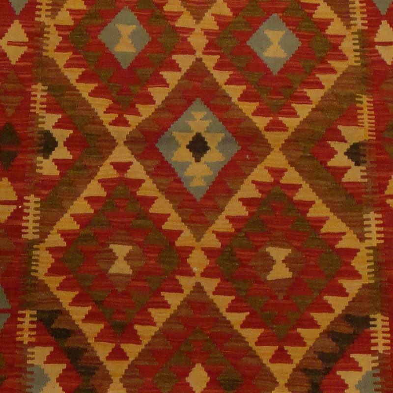 Handmade One-of-a-Kind Vegetable Dye Wool Kilim (Afghanistan) - 4' x 6'4