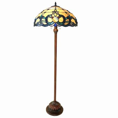 Tiffany Style Victorian Design 2-light Antique Bronze Floor Lamp