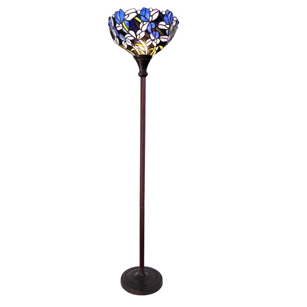 Tiffany Style Tulip Floral 1-light Antique Bronze Floor Lamp/Torchiere