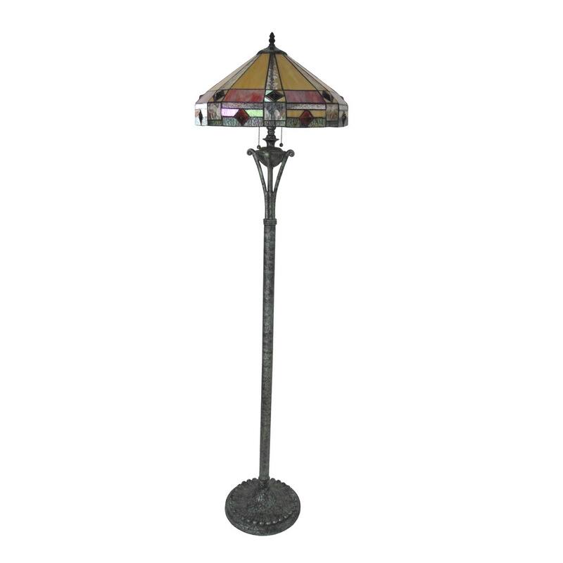 Tiffany Style Mission Design 2-light Antique Bronze Floor Lamp