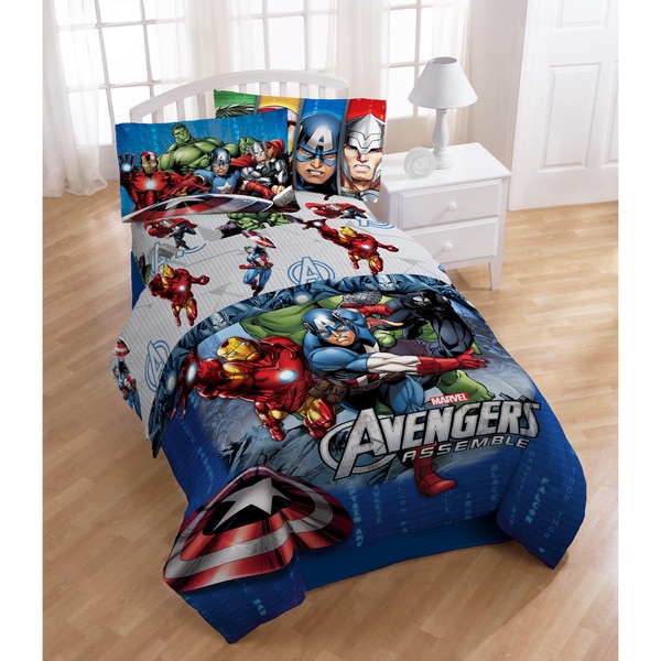 Home 5pc Marvel Comics Avengers Full Bedding Set Superhero Halo