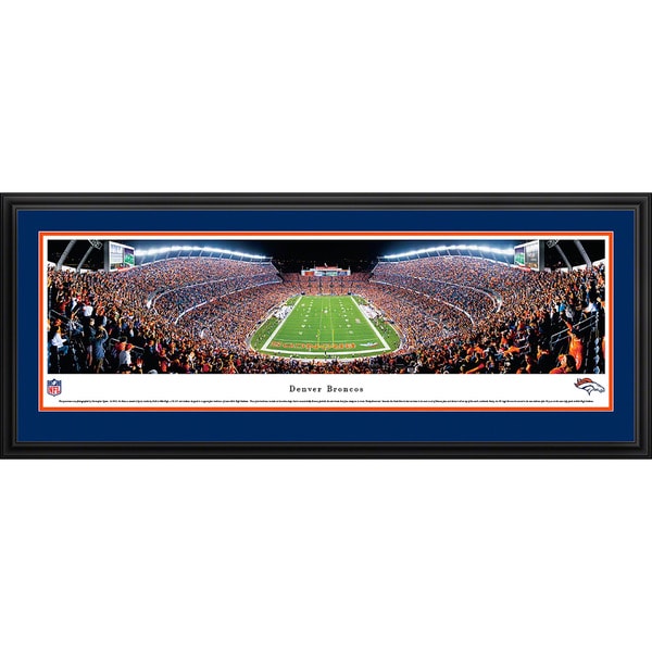 Blakeway Panoramas NFL Denver Broncos 'End Zone Night Game' Framed Print