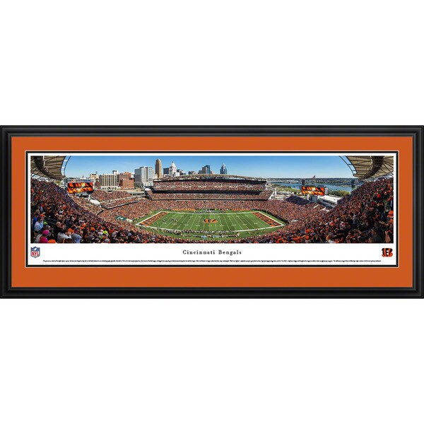 Blakeway Worldwide Panoramas Cincinnati Bengals 50-yard Line Framed NFL Print