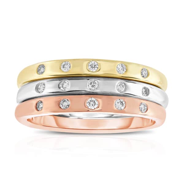 Shop Noray Designs 14k Tricolor Gold 1 5ct Tdw Diamond Stackable