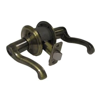 Schlage Flair Antique Brass Steel ANSI Grade 2 1-3/4 in. Passage Lockset