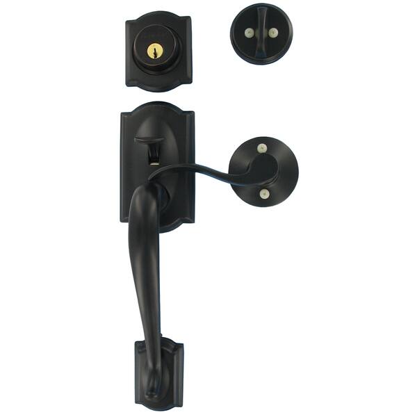 Schlage Camelot, Accent Aged Bronze Entry Handleset ANSI Grade 2 1-3/4 in. Schlage Camelot, Accent Aged Bronze Entry Handleset ANSI Grade 2 1-3/4 in.