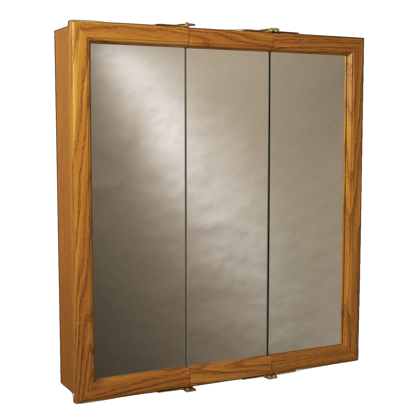 Shop Zenith K30 Oak Framed Tri View Mirror Medicine Cabinet