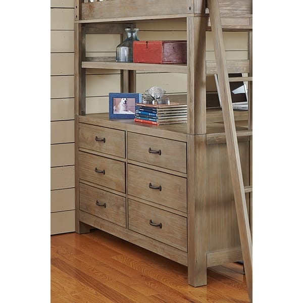 Shop Highlands Driftwood Full Size Loft Bed Dresser And Desk