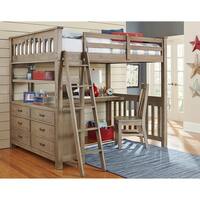 Highlands Driftwood Full-size Loft Bed, Dresser, and Desk
