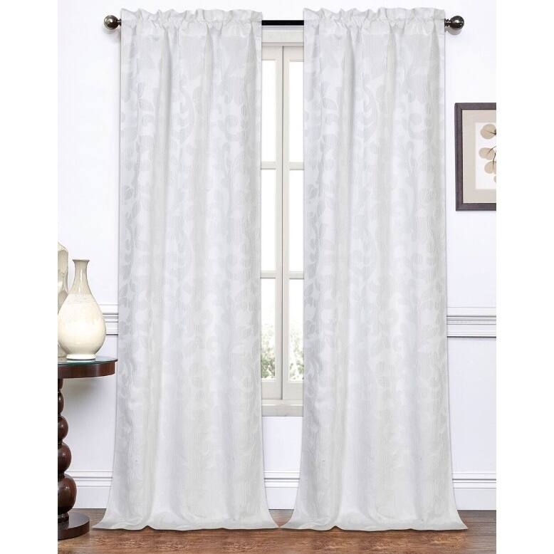 Melanie Jacquard 96-Inch Curtain Panel Pair