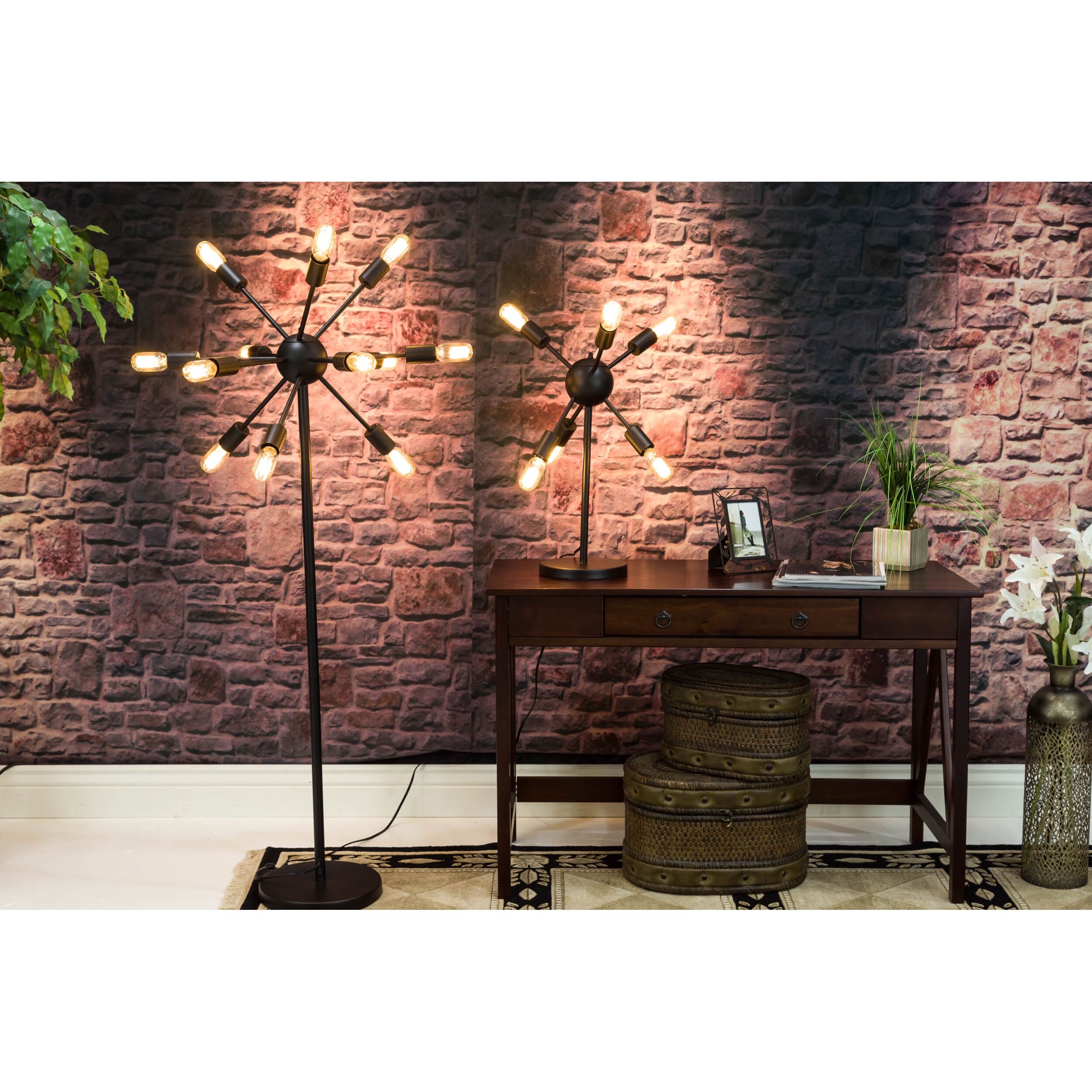 Somette Steampunk Black 63 Inch Floor Lamp 12494113 Somette Steampunk Black 63 Inch