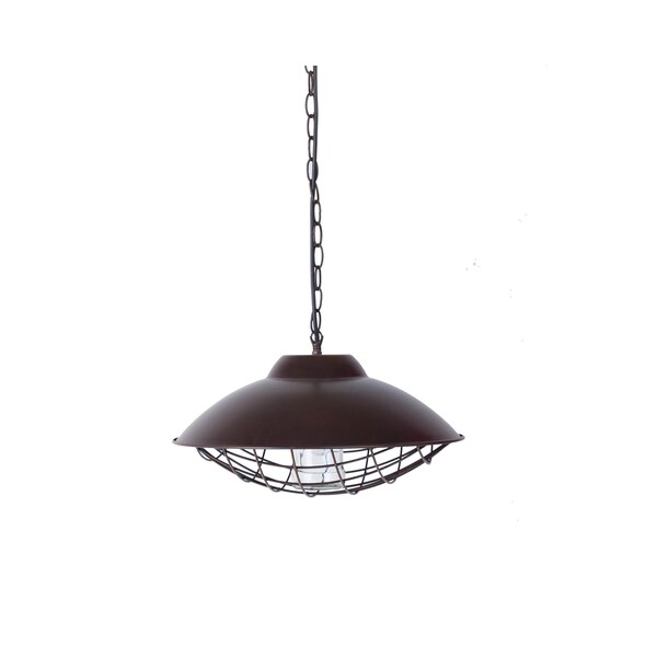 Somette Round Antique Bronze Caged Pendant Lamp