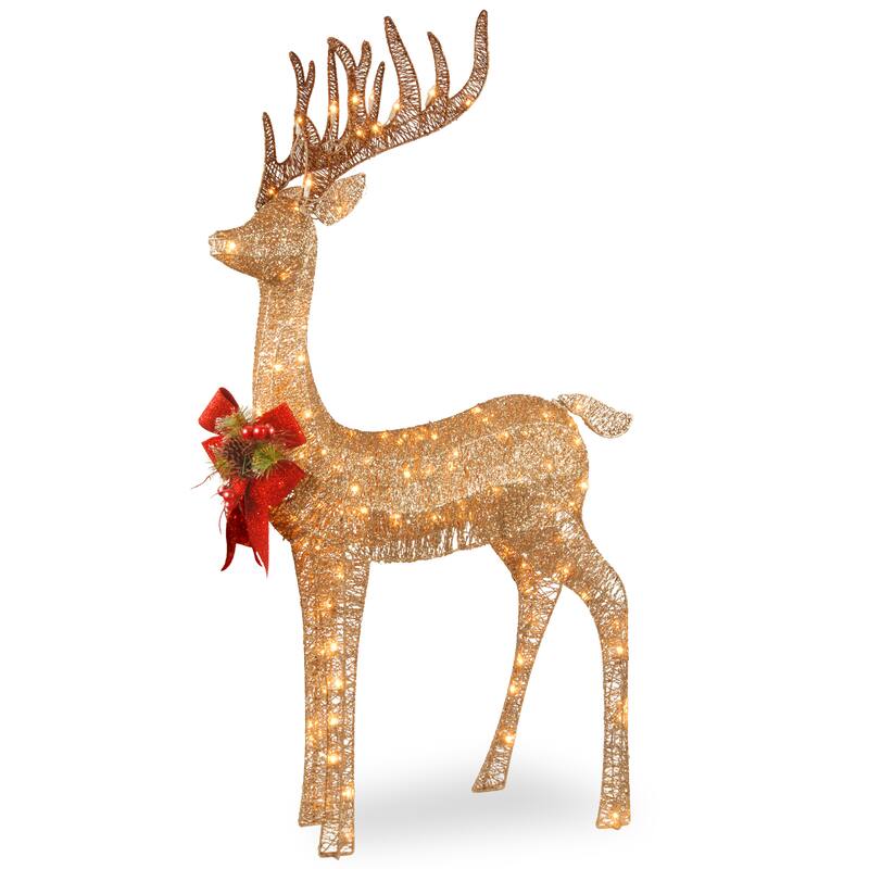 National Tree Company 4 ft. Pre-lit Standing Reindeer - Champagne - 4 ft